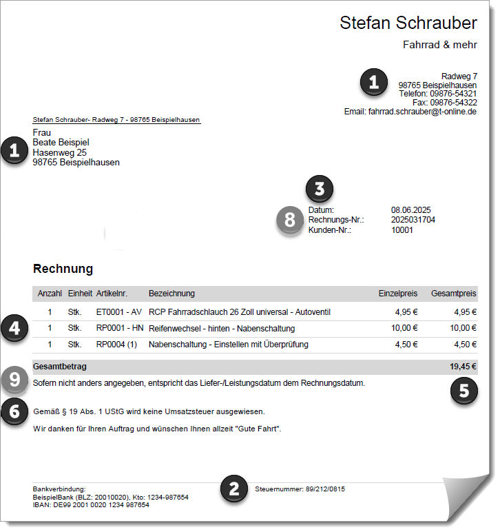 Pflichtangaben rechnung euausland